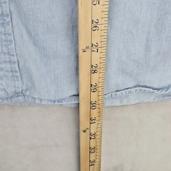 Levis Western Pearl Snap Denim Shirt Mens XXL Blue Cotton Long Sleeve Cowboy - Picture 12 of 12